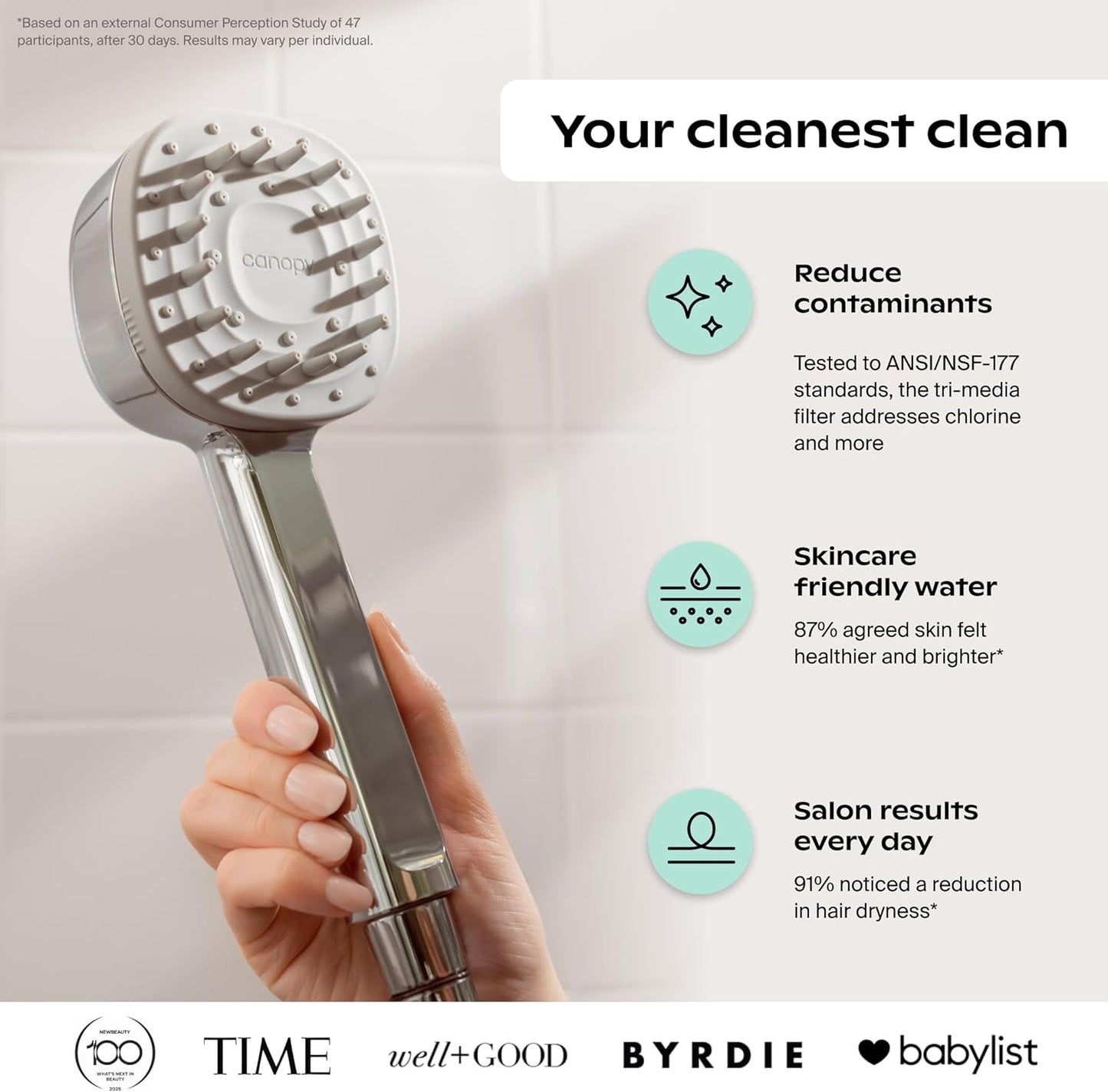 Handheld Filtered Shower Head & Scalp Massager - High Pressure Shower Head Filter for Hard Water - Shower Filter to Remove Impurities for Healthier Scalp, Skin & Hair - Hair Growth - Brass