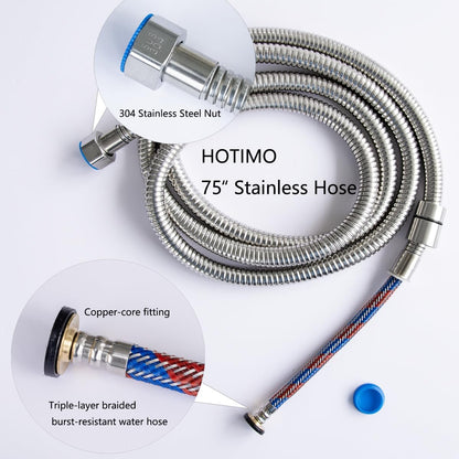 Filtered Shower Head with Handheld - High Pressure 3 Spray Modes Showerhead with Filters, 12 Replaceable Water Softener Filters for Hard Water | Ion Shower Head with 75" Anti-Burst Hose