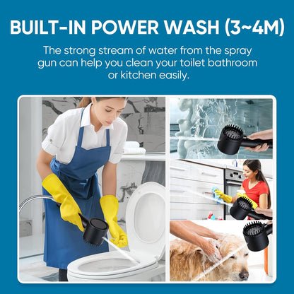 Ion Drops Filtered Shower Head with Handheld, 4+1 Spray Mode Showerhead with Filters, Built-In Power Wash for Hard Water - Remove Chlorine - Reduces Dry Itchy Skin, Black