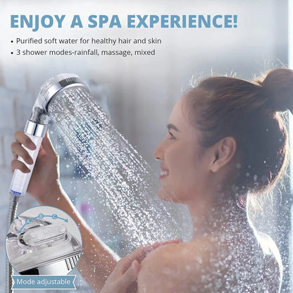 Filtered Shower Head High Pressure Water Saving Nozzles 3 Modes Adjustable Shower Head Massage Bathroom Accessories New Shower